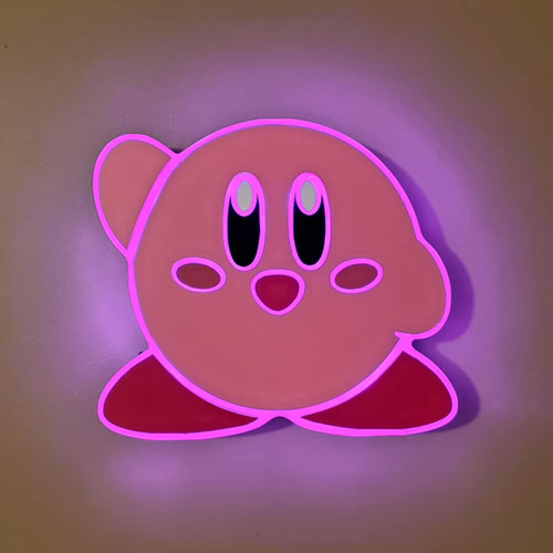 Letrero Neon Led Kirby Luz Arte Pared Iluminacion Para Hogar