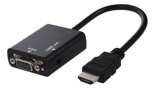 Adaptador Convertidor De Hdmi A Vga Con Salida De Audio 3.5