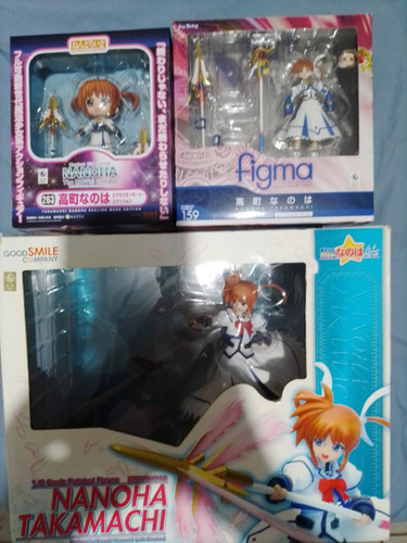 3 Figuras Nanoha Takamachi Lyrical Figma Nendoroid (Usado)