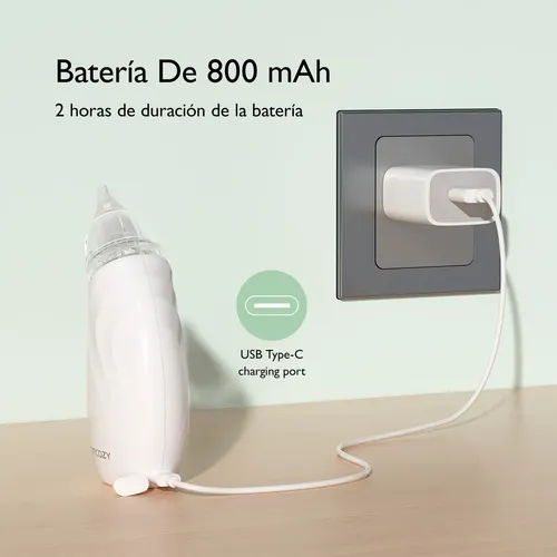 Momcozy BN002 Aspirador Nasal Portátil Para Bebés Eléctrico Color Verde Claro, imagen 10