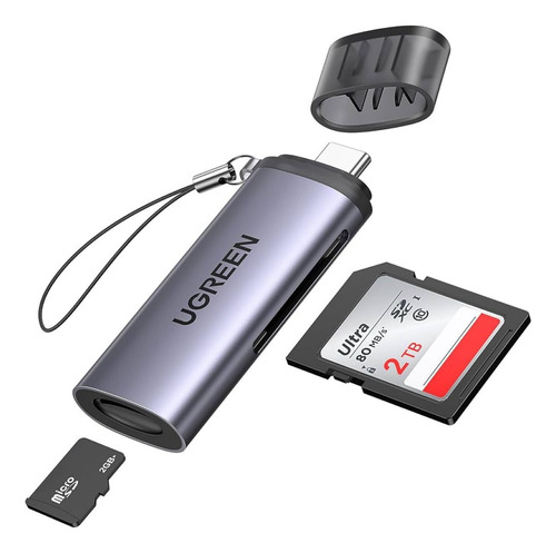 Lector De Memoria Sd Y Microsd Ugreen 2 En 1 Tipo Pendrive