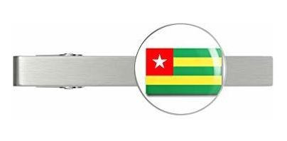 Togo Flag Military Veteran Served Silver Tie Clip Tie Bar Re 