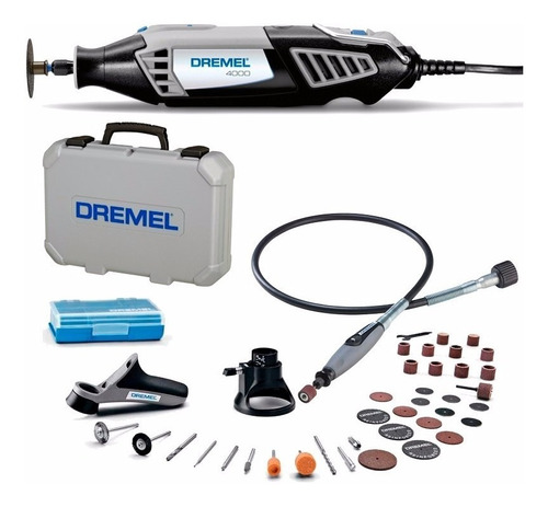 Minitorno Dremel 4000 + 36 Acc + Eje Flex Emp Guia + Maletín