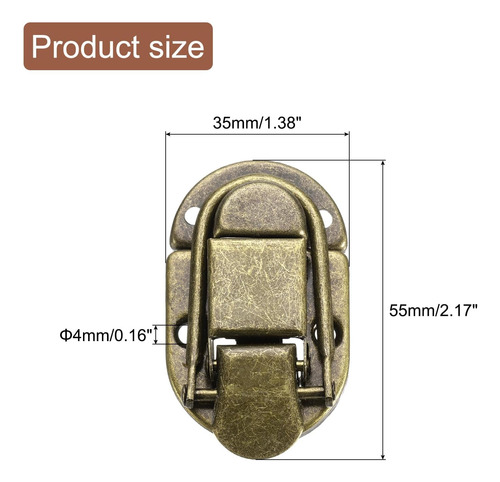 Bloqueo De Hasp De Pico De Pato Uxcell 4 Pc, Broche De Hebil