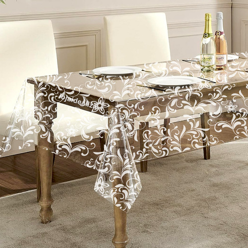 Toalha Mesa Plástico Transparente 8 10 Lugares 1,40x2,50 M1