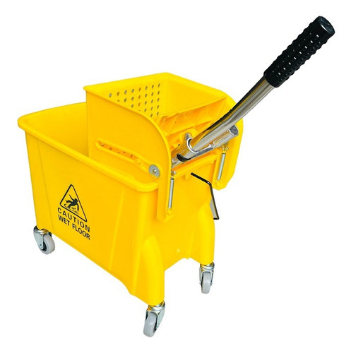 Balde 20 Litros Con Exprimidor Color Amarillo
