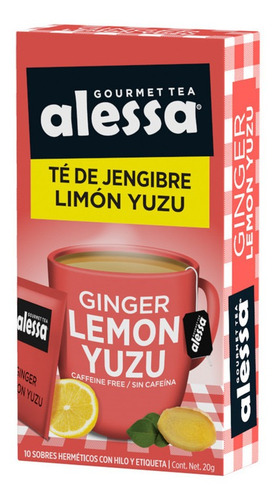 Té Gourmet Alessa De Jengibre Limón Yuzu - 10 Sobres