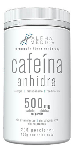Cafeina Anhidra 100gr - Alpha Medica