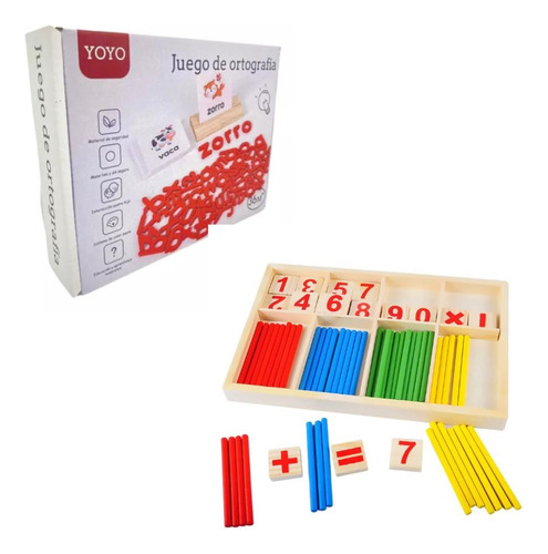 Pack 2 Juegos De Madera Aprendizaje Para Leer Y Matematicas