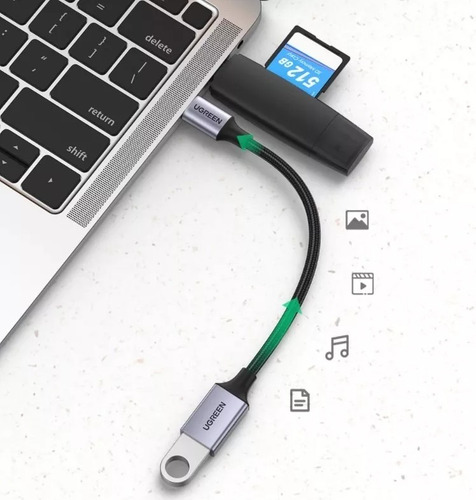 Hub Usb Ugreen Tipo C A Usb 3.0 Otg Adaptador Azul Acero