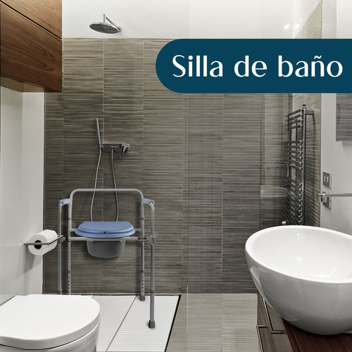 Silla Comodo Discapacitado Amento Plegable Wc Baño Ducha