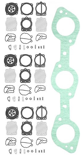 Triple Carburador Kit Con Base Gasket Compatible Con Kawasak