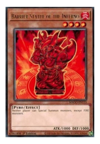 Yugioh! Barrier Statue Of The Inferno