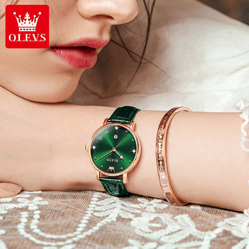 Reloj De Cuarzo Simple Olevs Calendar Diamond