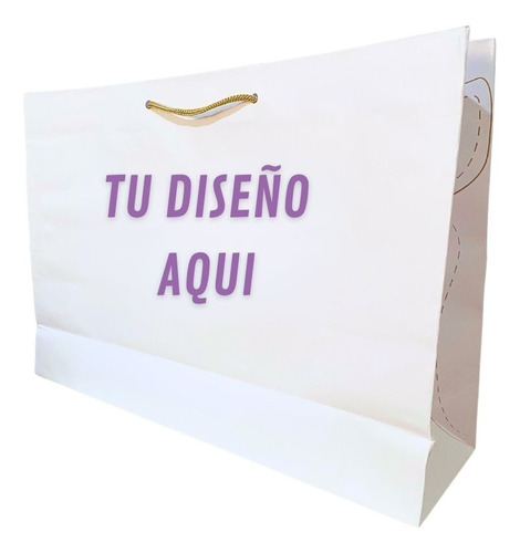 100 Bolsas De Papel Personalizadas / 25x38x10 Cm / Impresas