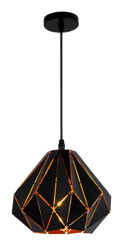 Lámpara De Techo Golden Black Cgc-01 Con Líneas Geométricas