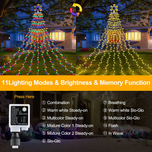 Tiras De Luces Led De Navidad Con Copo De Nieve Con Control