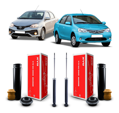 Par Kit Amortecedor Coxim Traseiro Toyota Etios 2012 A 2021