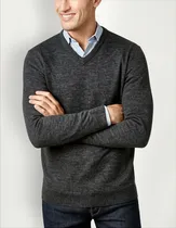 Comprar Club Room Suéter De Mezcla Con Cuello En V Para Hombre Gris