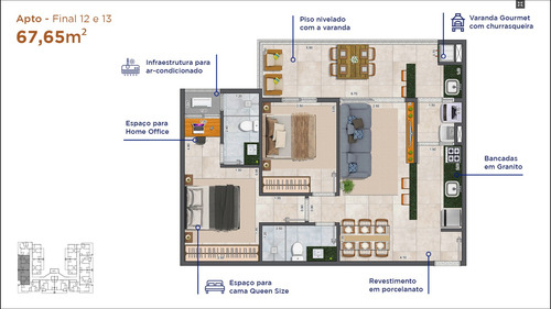 Imagem 10 de 14 de Lançamento Aptos 2 Suites, Cerca De 250m Orla Praia Itaguá