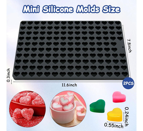Mini Moldes De Silicona Con Forma De Corazón Reutilizables