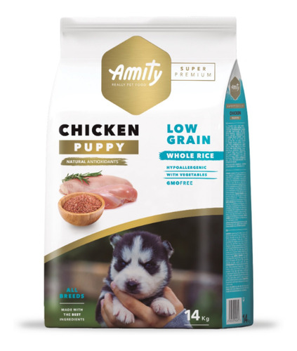 Alimento Para Perro Cachorro Amity Pollo - 14 Kg