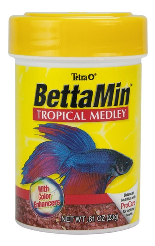 Tetra Alimento Bettamin Flakes 23 Gr 0.81 Oz Acuario Peces Pecera Color Crecimiento Desarrollo