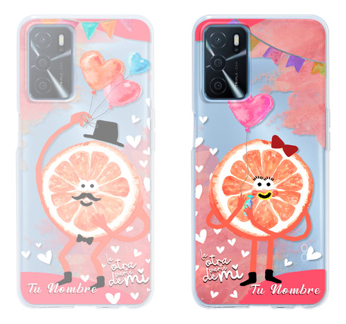 Funda Para Oppo De Parejas Media Naranja Nombre De Ella