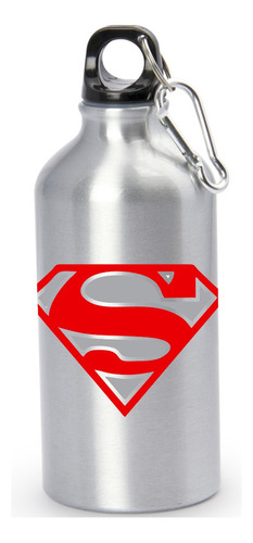 Termo Superman Red Botilito Botella Aluminio Serie Silver