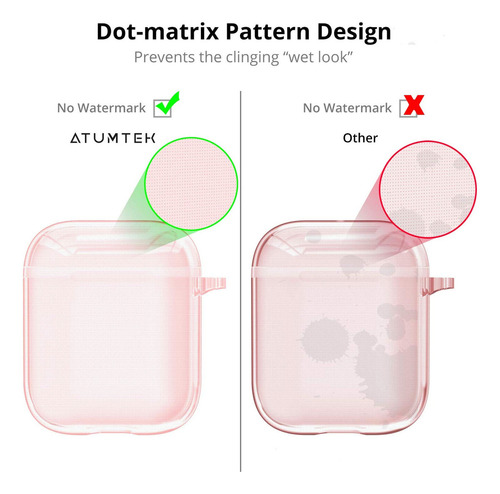 USTIYA Funda Para AirPods 2 Y 1 Case Protector TPU Carcasa Color Transparente Rojo/rosa/mujer Cover