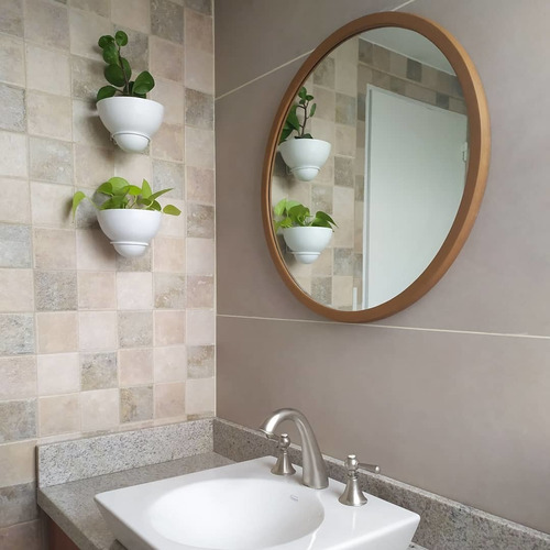 Imagen 3 de 10 de Maceta Con Soporte De Pared