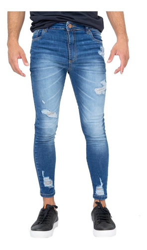 Jeans Kazuma Rockets Chupin Slim Fit Hombre Nuevo