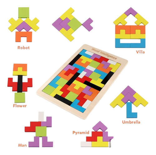 Tetris De Mesa De Madera Juego Didáctico Envío Caba