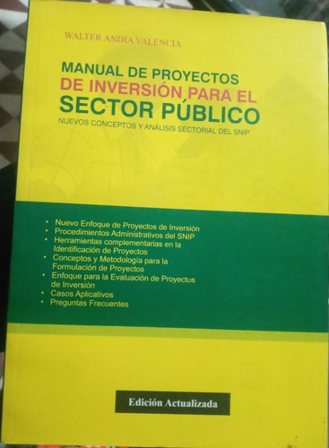 Manual De Proyectos De Inversión Para El Sector Público Snip