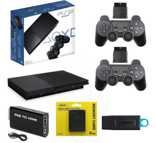 Playstation 2 Slim Ultmate Black Combo Preto (Recondicionado)