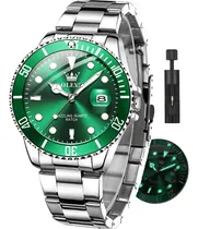 Comprar Reloj Verde Para Hombre De Acero Inoxidable, Reloj De Lujo Y