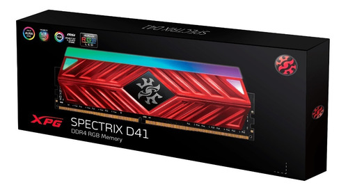 Imagen 3 de 5 de Memoria Ram Gamer Xpg Spectrix D41 8 Gb 3200mhz Rgb Ddr4 Red