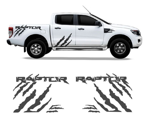 Kit Adesivo Ford Ranger Raptor Faixa Lateral Grafite Tuning