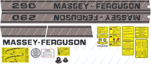 Decalque Faixa Adesiva Trator Massey Novo Ferguson 290