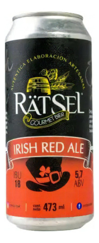 Cerveza Irish Red Ale 473 Ml  Ratsel 100% Artesanal