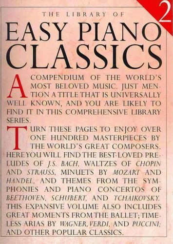 Library Of Easy Piano Classics 2, De Amy Appleby. Editorial Music Sales Ltd, Tapa Blanda En Inglés