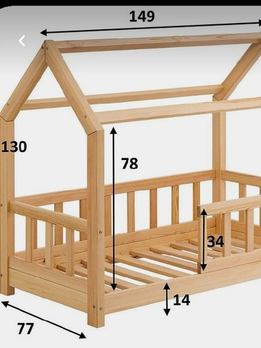 Imagen 3 de 7 de Cama Montessori Palet 1 Plaza