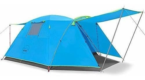 Carpa Kazoo 4 Personas Con Porch Doble Capa Celeste