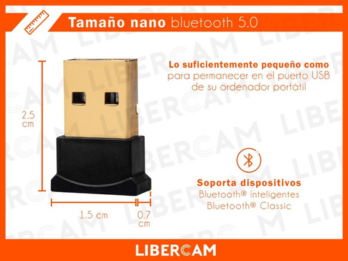 Imagen 4 de 10 de Adaptador Receptor Usb Bluetooth 5.0 Dongle Pc Notebook