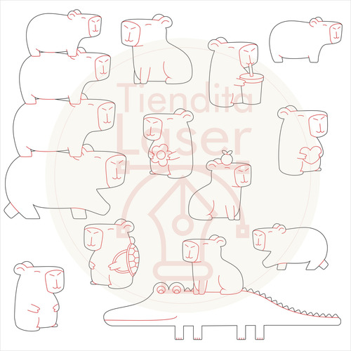 Vector Para Corte Láser - Carpincho Capibara