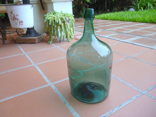 Damajuana Antigua Botellon 5 Litros Artesanal Verde