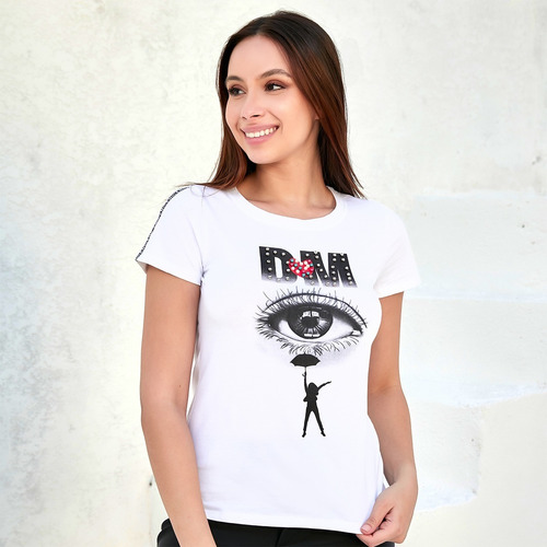 Blusa T-shirt Feminina Baby Look Estampa Verão Moda Ins Chic