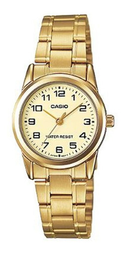 Reloj Casio Ltp-v001g-9b Para Dama Dorado Original 