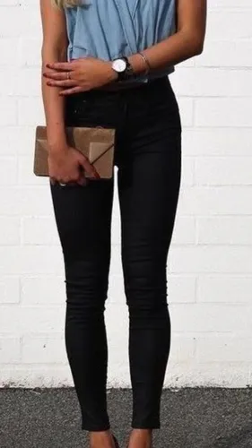 Pantalon negro de bengalina sales