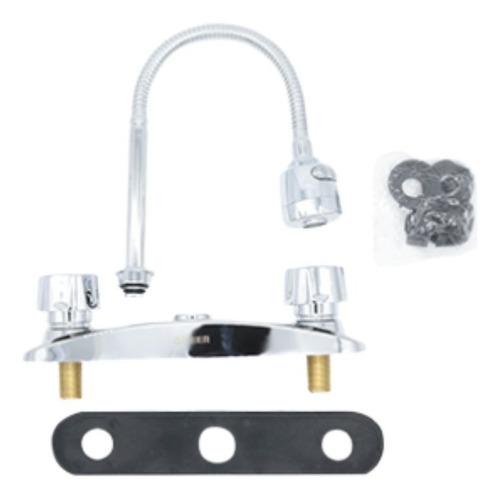 Mezcladora Flexible Cnx Fregadero Cromado Color Plateado